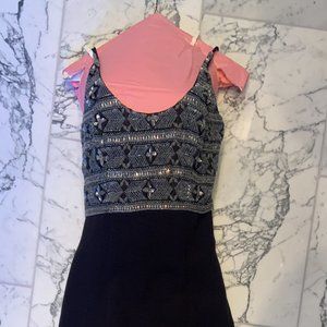 Giorgio Armani Black Silk and Beaded Halter gown
